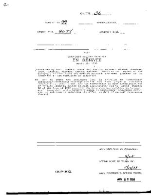 NYS Bill and Veto Jackets: 1999 Chapter 36
