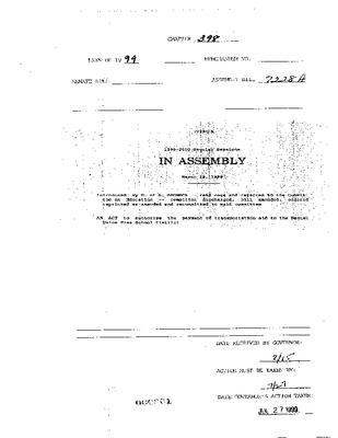 NYS Bill and Veto Jackets: 1999, Chapter 398