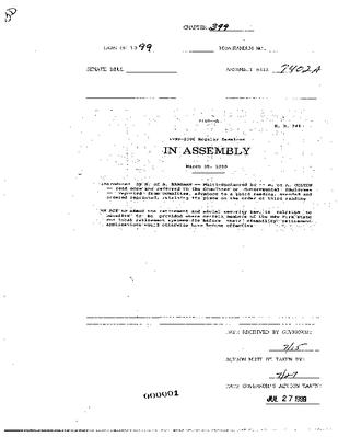 NYS Bill and Veto Jackets: 1999, Chapter 399