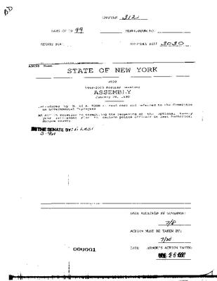 NYS Bill and Veto Jackets: 1999, Chapter 312