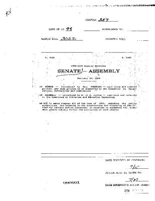 NYS Bill and Veto Jackets: 1999, Chapter 357