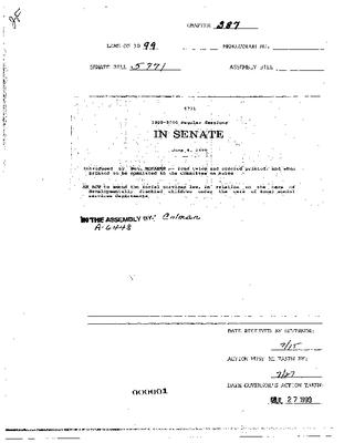 NYS Bill and Veto Jackets: 1999, Chapter 387