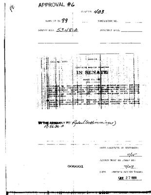 NYS Bill and Veto Jackets: 1999, Chapter 403
