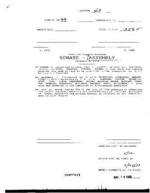 NYS Bill and Veto Jackets: 1999, Chapter 43