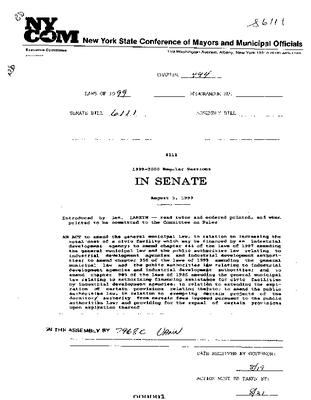 NYS Bill and Veto Jackets: 1999, Chapter 444