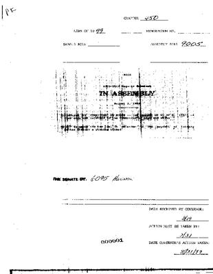 NYS Bill and Veto Jackets: 1999, Chapter 450