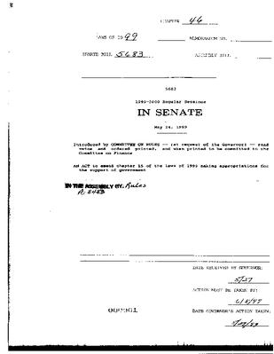 NYS Bill and Veto Jackets: 1999, Chapter 46