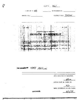 NYS Bill and Veto Jackets: 1999, Chapter 461