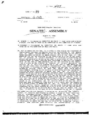 NYS Bill and Veto Jackets: 1999, Chapter 407