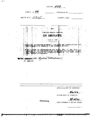 NYS Bill and Veto Jackets: 1999, Chapter 409