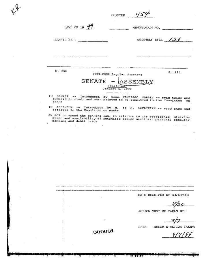 NYS Bill and Veto Jackets: 1999, Chapter 454