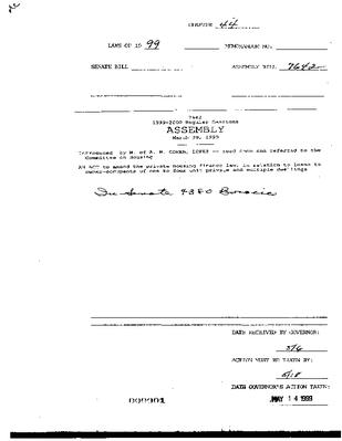 NYS Bill and Veto Jackets: 1999, Chapter 44