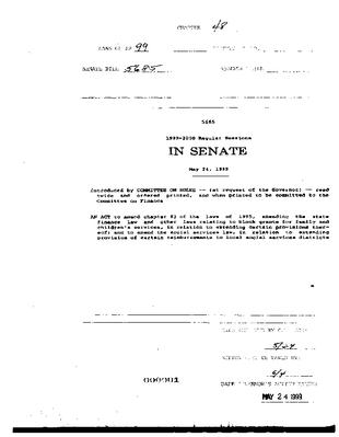 NYS Bill and Veto Jackets: 1999 Chapter 48