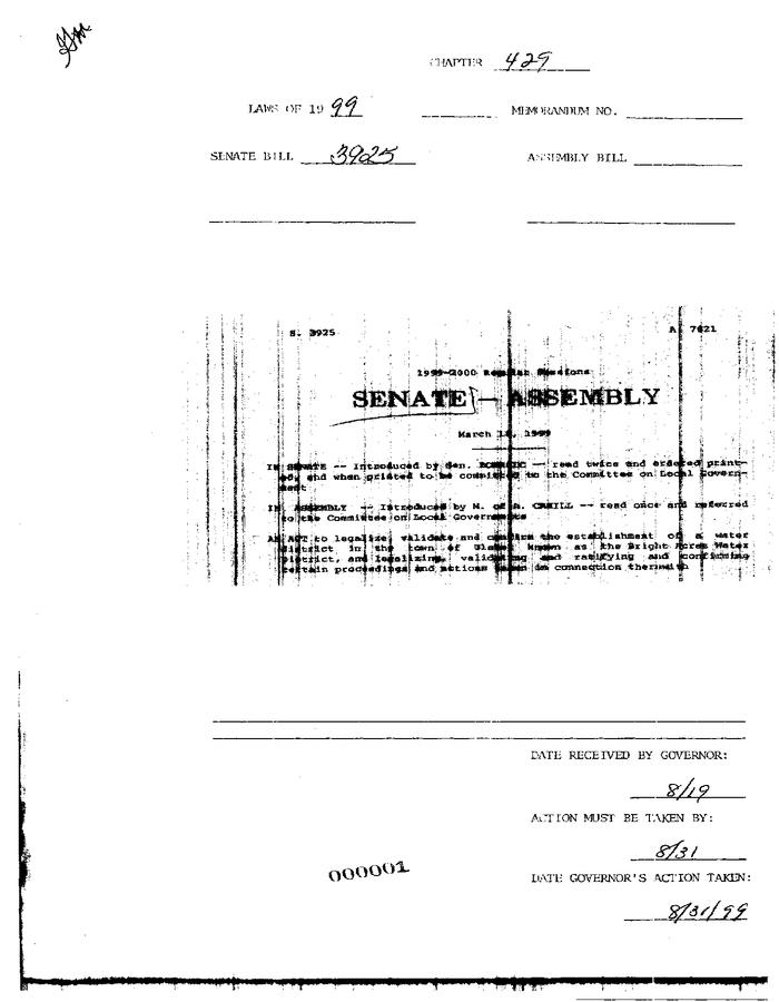 NYS Bill and Veto Jackets: 1999, Chapter 429