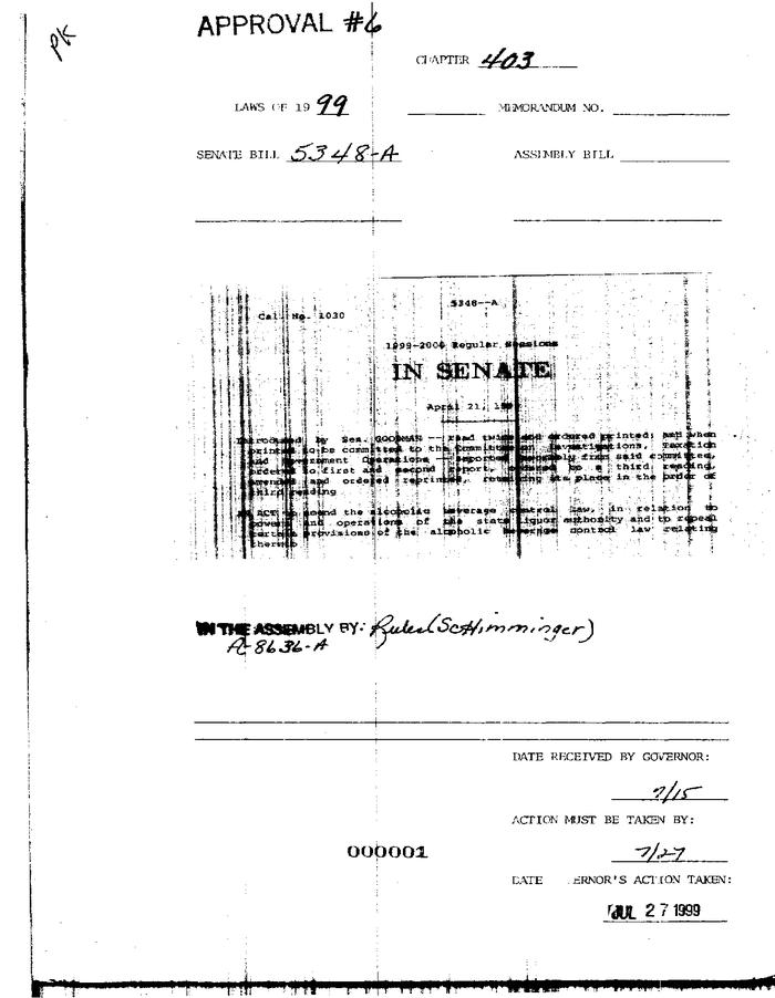 NYS Bill and Veto Jackets: 1999, Chapter 403