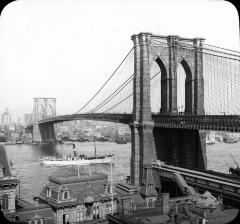 N.Y. New York. Brooklyn Bridge from Brooklyn Side.