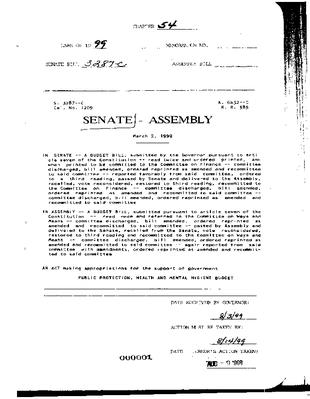 NYS Bill and Veto Jackets: 1999, Chapter 54