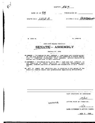 NYS Bill and Veto Jackets: 1999, Chapter 567