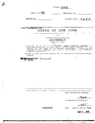 NYS Bill and Veto Jackets: 1999, Chapter 552