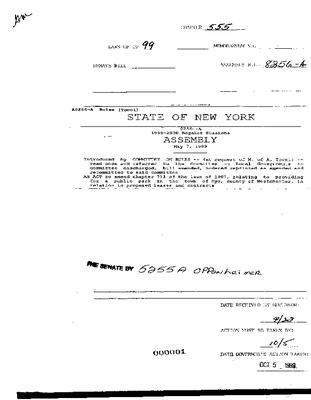 NYS Bill and Veto Jackets: 1999, Chapter 555