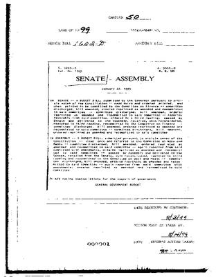 NYS Bill and Veto Jackets: 1999, Chapter 50