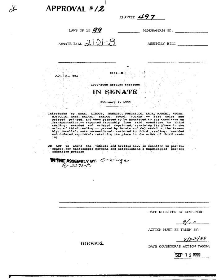 NYS Bill and Veto Jackets:  1999, Chapter 497