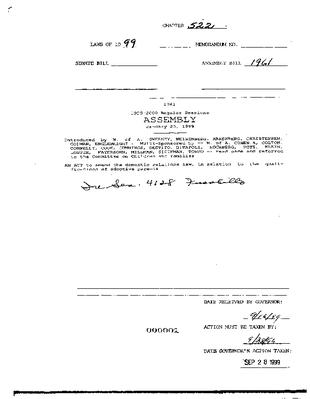 NYS Bill and Veto Jackets: 1999, Chapter 522