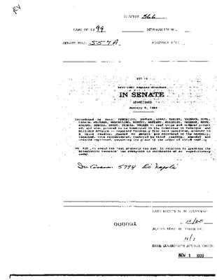 NYS Bill and Veto Jackets: 1999, Chapter 566