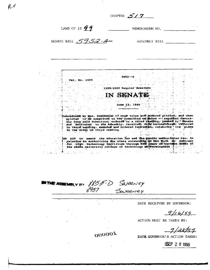 NYS Bill and Veto Jackets: 1999, Chapter 517