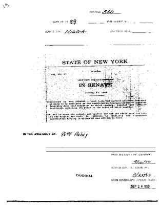 NYS Bill and Veto Jackets: 1999, Chapter 500