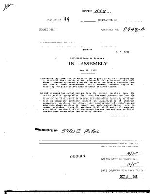 NYS Bill and Veto Jackets: 1999, Chapter 558
