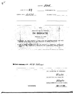 NYS Bill and Veto Jackets:  1999, Chapter 505