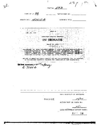 NYS Bill and Veto Jackets: 1999, Chapter 573