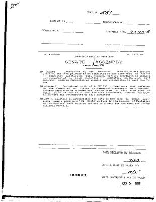 NYS Bill and Veto Jackets: 1999, Chapter 551