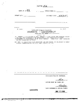 NYS Bill and Veto Jackets: 1999, Chapter 56