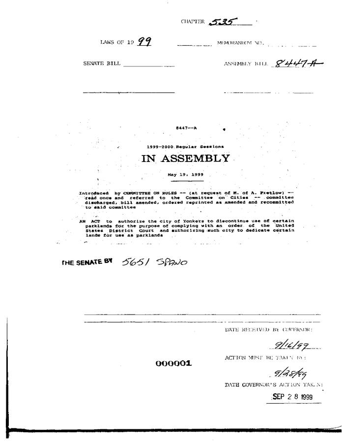 NYS Bill and Veto Jackets: 1999, Chapter 535