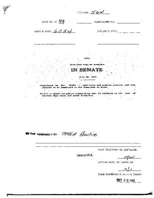 NYS Bill and Veto Jackets: 1999, Chapter 564