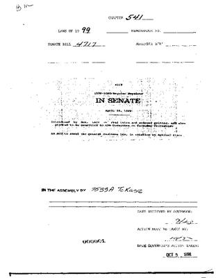 NYS Bill and Veto Jackets: 1999, Chapter 541