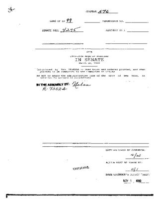 NYS Bill and Veto Jackets: 1999, Chapter 576