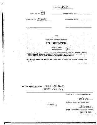 NYS Bill and Veto Jackets: 1999, Chapter 513