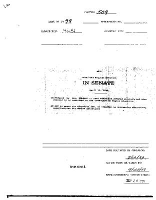 NYS Bill and Veto Jackets: 1999, Chapter 509