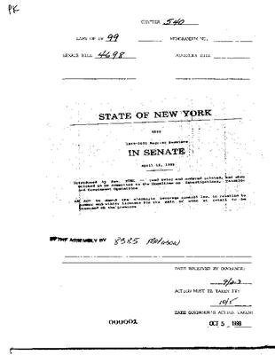 NYS Bill and Veto Jackets: 1999, Chapter 540
