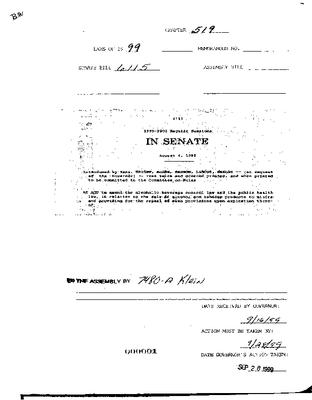 NYS Bill and Veto Jackets: 1999, Chapter 519
