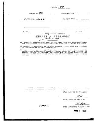 NYS Bill and Veto Jackets: 1999, Chapter 58