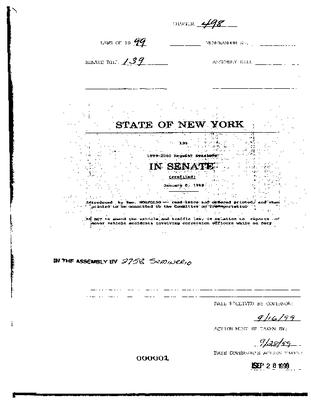 NYS Bill and Veto Jackets:  1999, Chapter 498