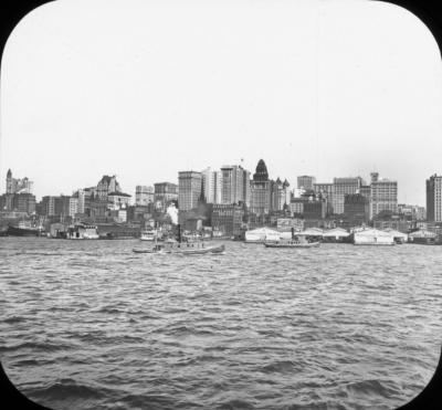 New York City. Skyline from Penn R.R. ferry.