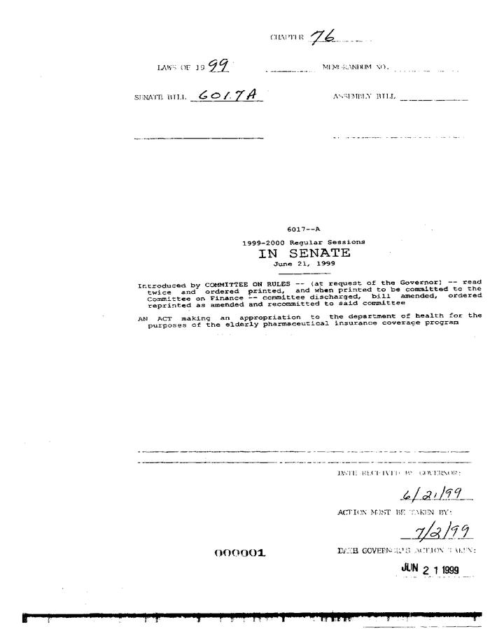 NYS Bill and Veto Jackets: 1999, Chapter 76