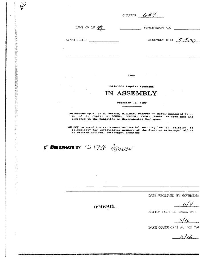 NYS Bill and Veto Jackets: 1999, Chapter 634