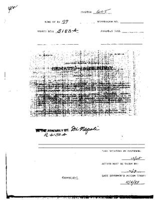 NYS Bill and Veto Jackets: 1999, Chapter 605