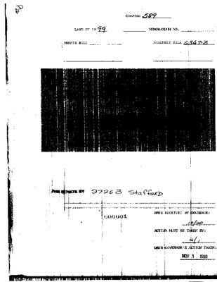 NYS Bill and Veto Jackets: 1999, Chapter 589